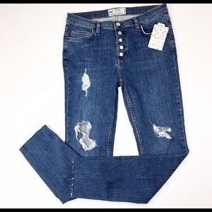 Free People | Button Fly High Rise Skinny Skinny